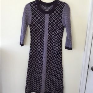 Biana purple midi dress in merino wool.4